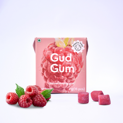 Gud Gum Mini Pack - plastic-free, sugar-free, natural, biodegradable, vegan chewing gum. 1 pack per flavor - (15 pellets per pack), 21g.
