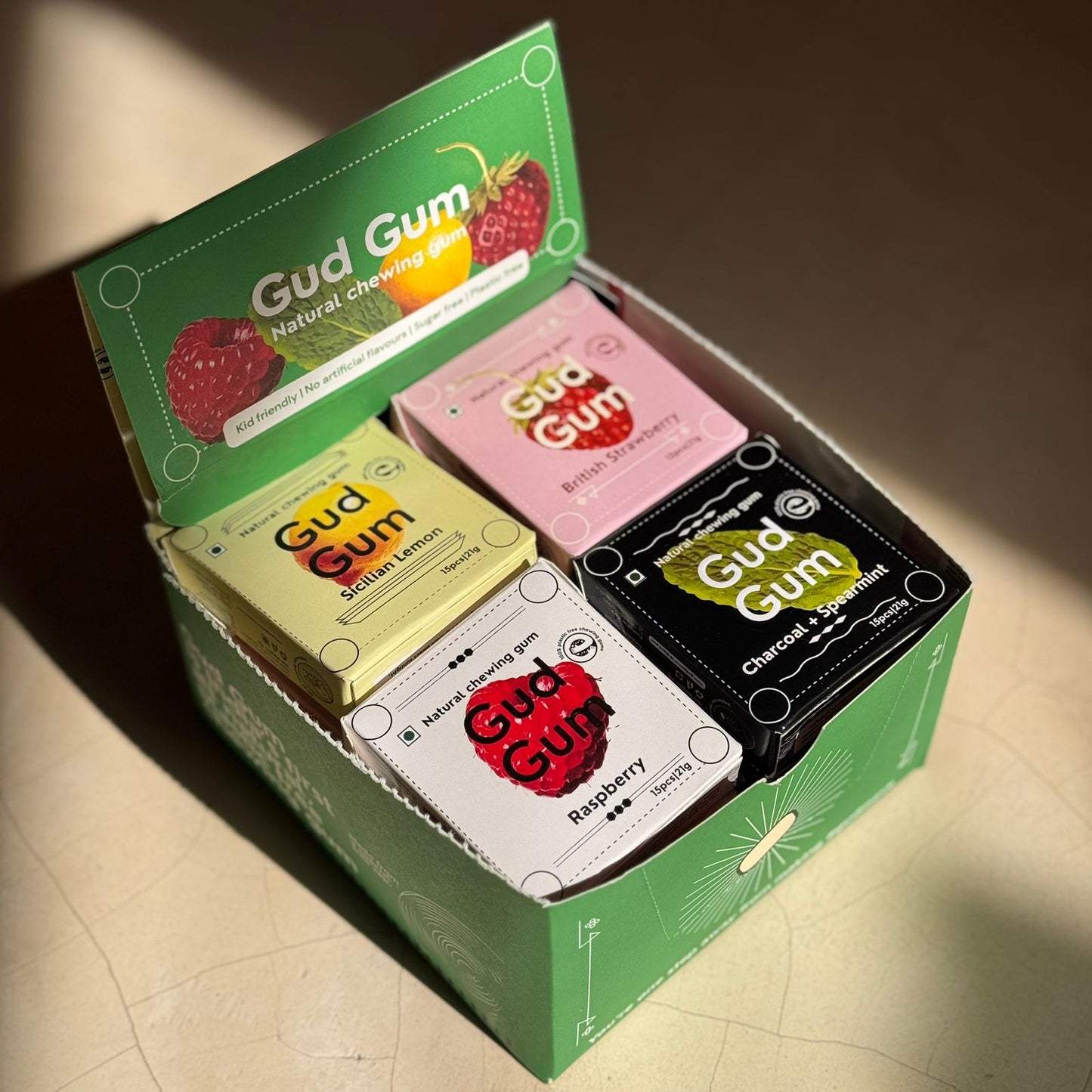 The Share Pack - 16 Packs of your favourite Gud Gum Flavours - Biodegradable & Natural Chewing gum