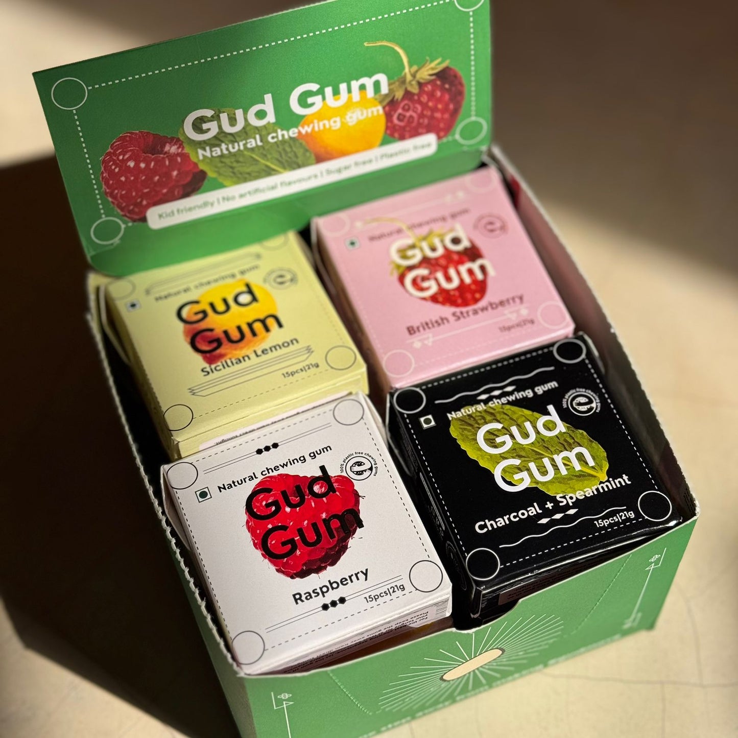 The Share Pack - 16 Packs of your favourite Gud Gum Flavours - Biodegradable & Natural Chewing gum