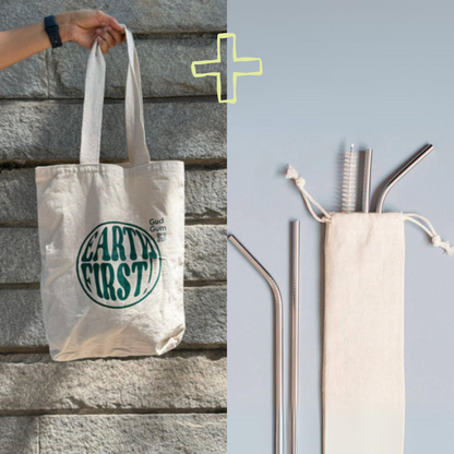 Gud Gum Tote Bag + Steel straw set