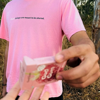 Gud things are meant to be shared | Pink Oversized T-shirt